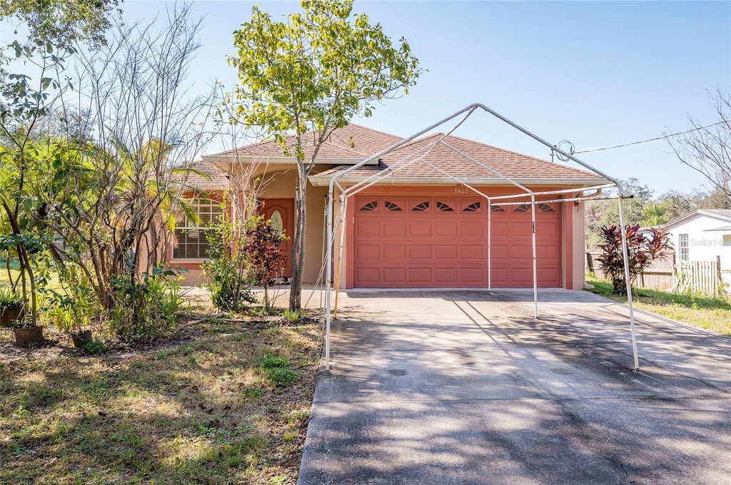 view of front of house with a garage