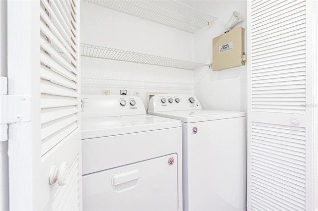 laundry room with washer and dryer