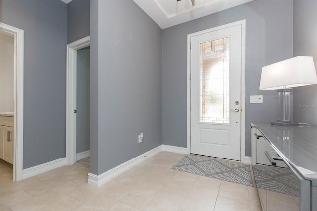 view of tiled foyer