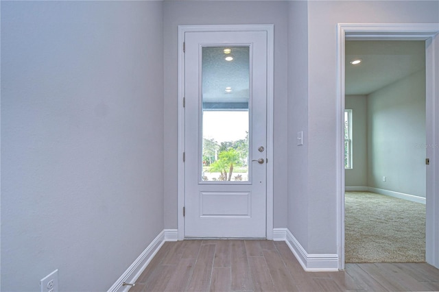 entryway featuring light hardwood / wood-style flooring