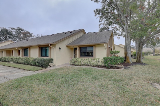 ranch-style house featuring a front yard