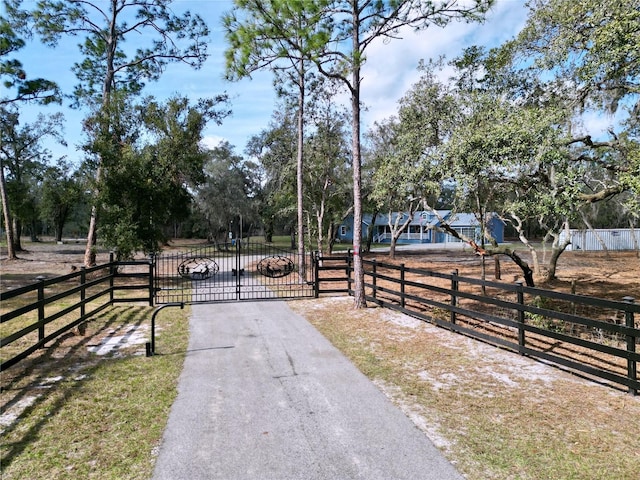 view of street featuring a gate and a gated entry