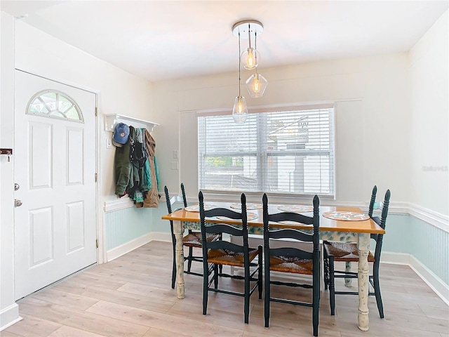 dining area featuring light hardwood / wood-style flooring