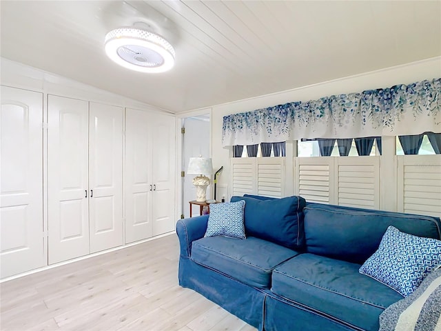 living room with hardwood / wood-style flooring