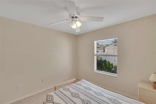 unfurnished bedroom with carpet floors and ceiling fan