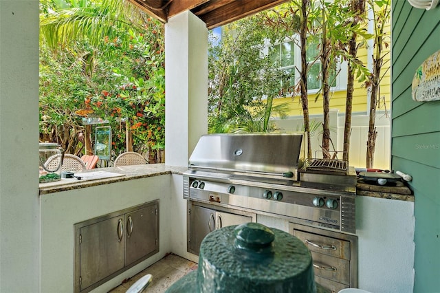 view of patio featuring area for grilling