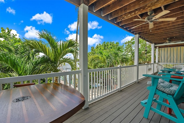 deck with ceiling fan