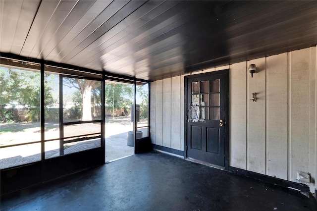 view of unfurnished sunroom