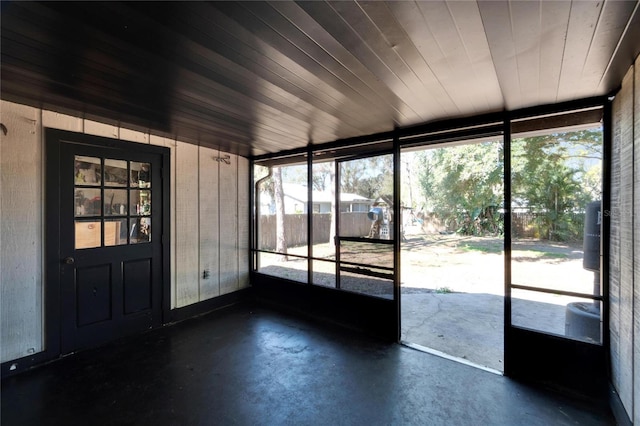 view of unfurnished sunroom