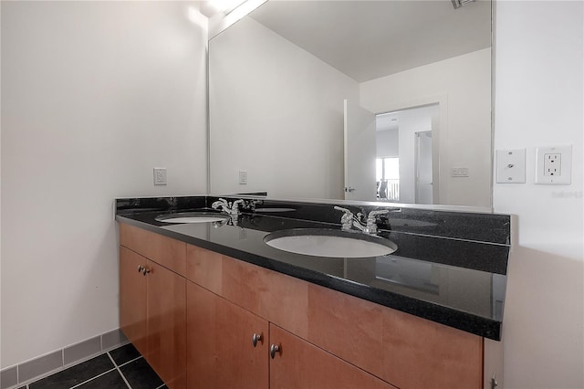 bathroom featuring vanity and tile patterned floors