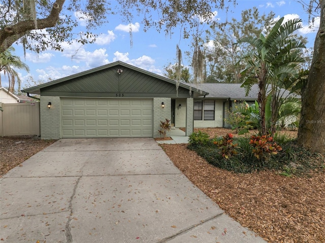 ranch-style home with a garage