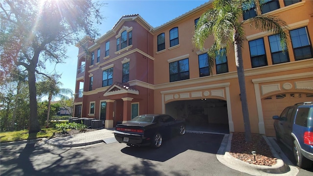 view of building exterior with a garage