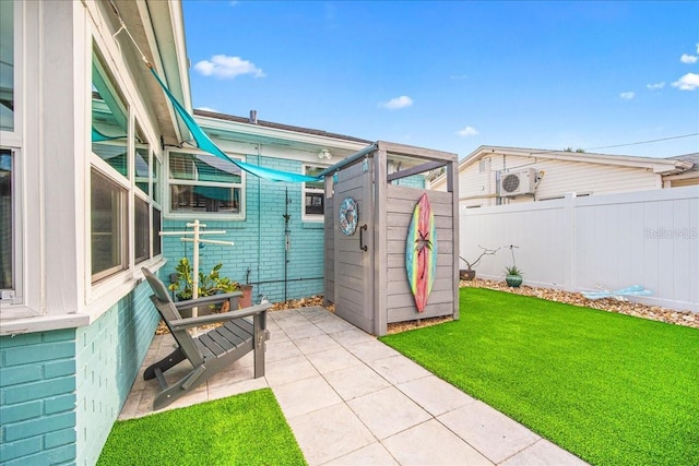 view of yard with a patio area and fence