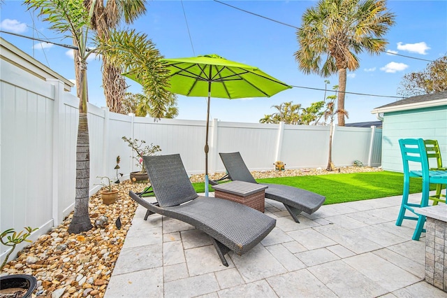 view of patio / terrace featuring a fenced backyard