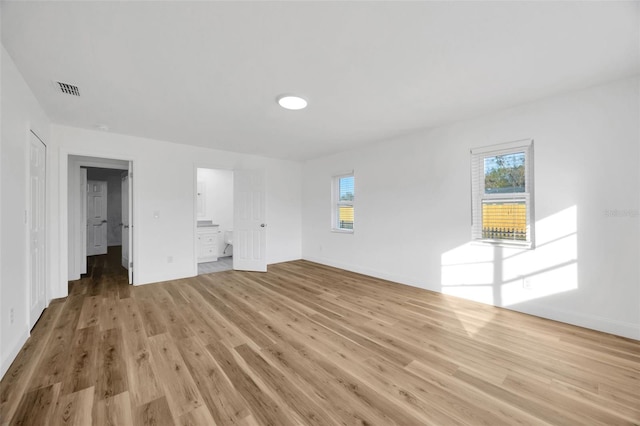 interior space with light hardwood / wood-style flooring