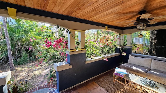 view of patio with ceiling fan