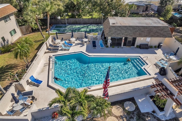 view of pool featuring a patio area