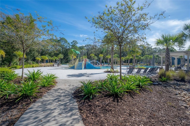 exterior space with a community pool