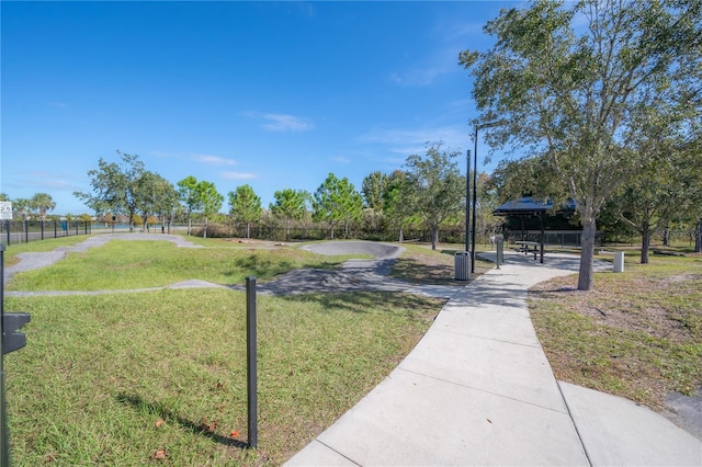 view of community with a lawn