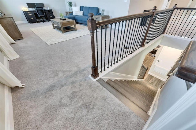 stairs with carpet