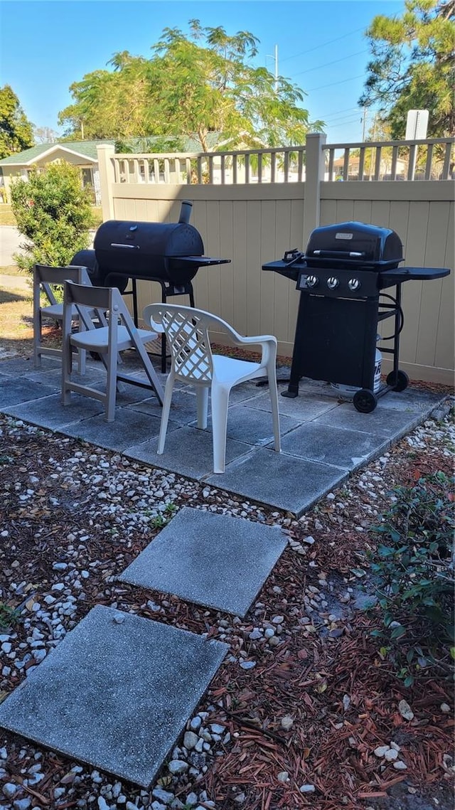 view of patio featuring area for grilling