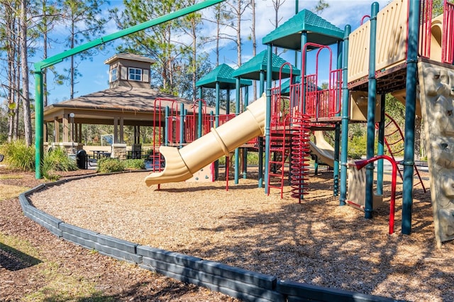 view of jungle gym with a gazebo