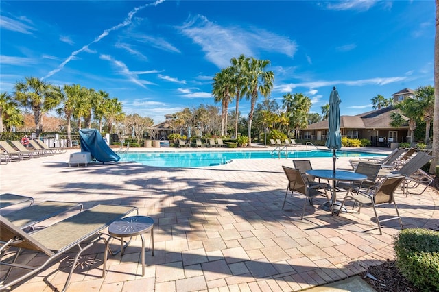 view of pool with a patio area