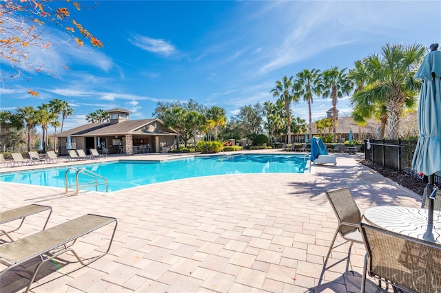 view of pool featuring a patio