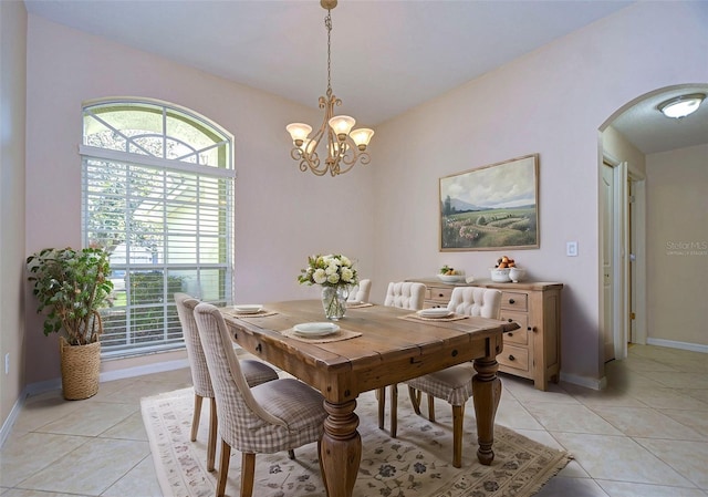 view of tiled dining area