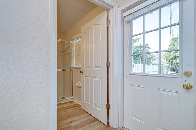 entryway featuring light hardwood / wood-style flooring