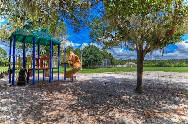 view of jungle gym