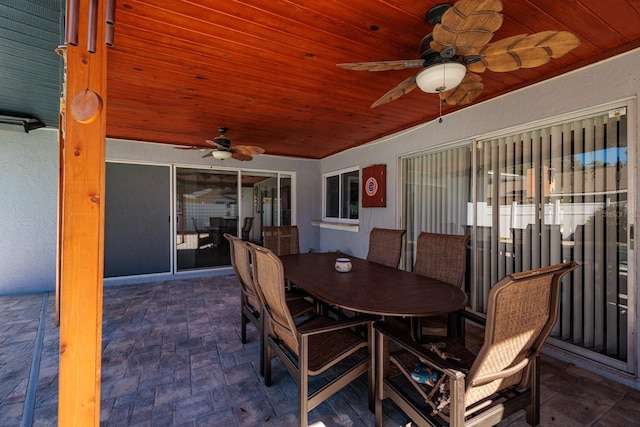 view of patio / terrace with ceiling fan