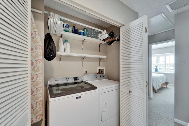 17960 Gulf Blvd Unit 103, Redington Shores, FL 33708 - laundry area featuring carpet, laundry area, washing machine and dryer, and visible vents