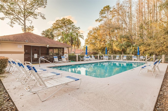 view of pool with a patio area