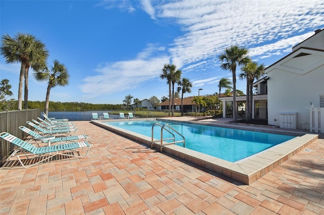 view of swimming pool featuring a patio