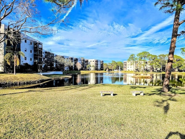 exterior space featuring a water view