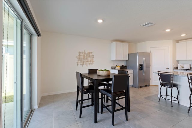 view of tiled dining room