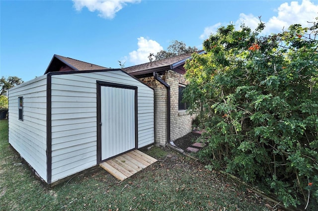 view of shed