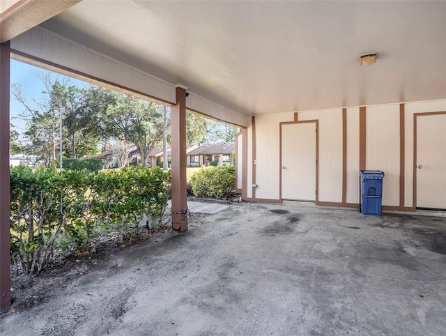 view of garage