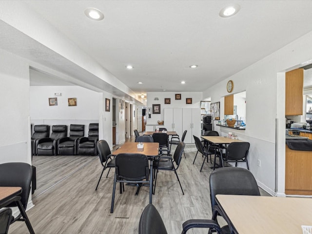 dining area featuring light hardwood / wood-style floors