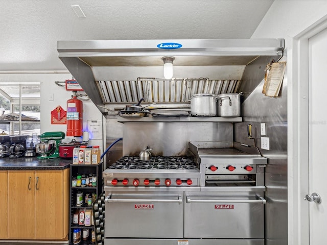 kitchen with a textured ceiling