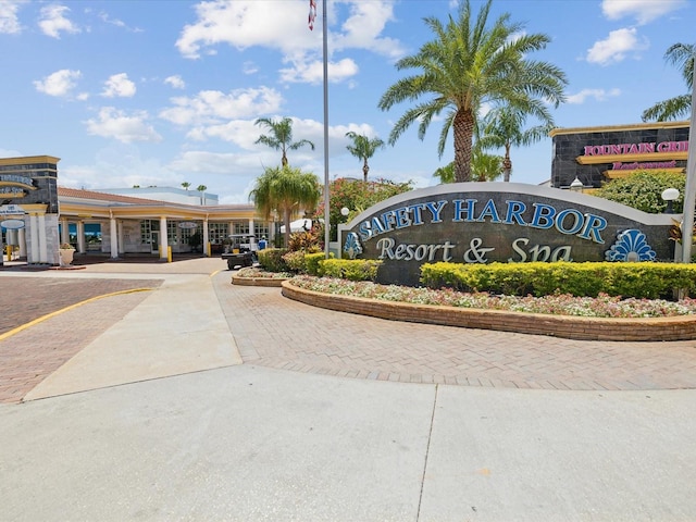 view of community sign