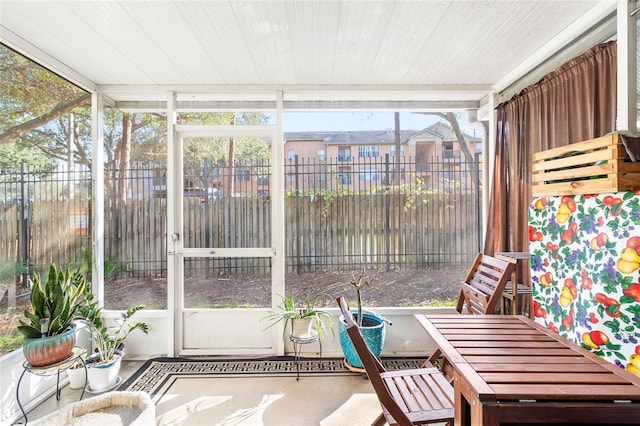 view of unfurnished sunroom