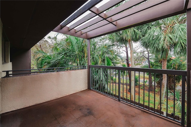 balcony with a pergola