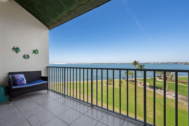 balcony with a water view