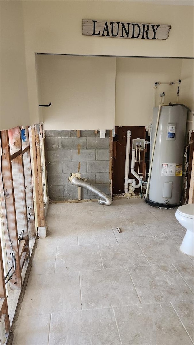 interior space featuring water heater