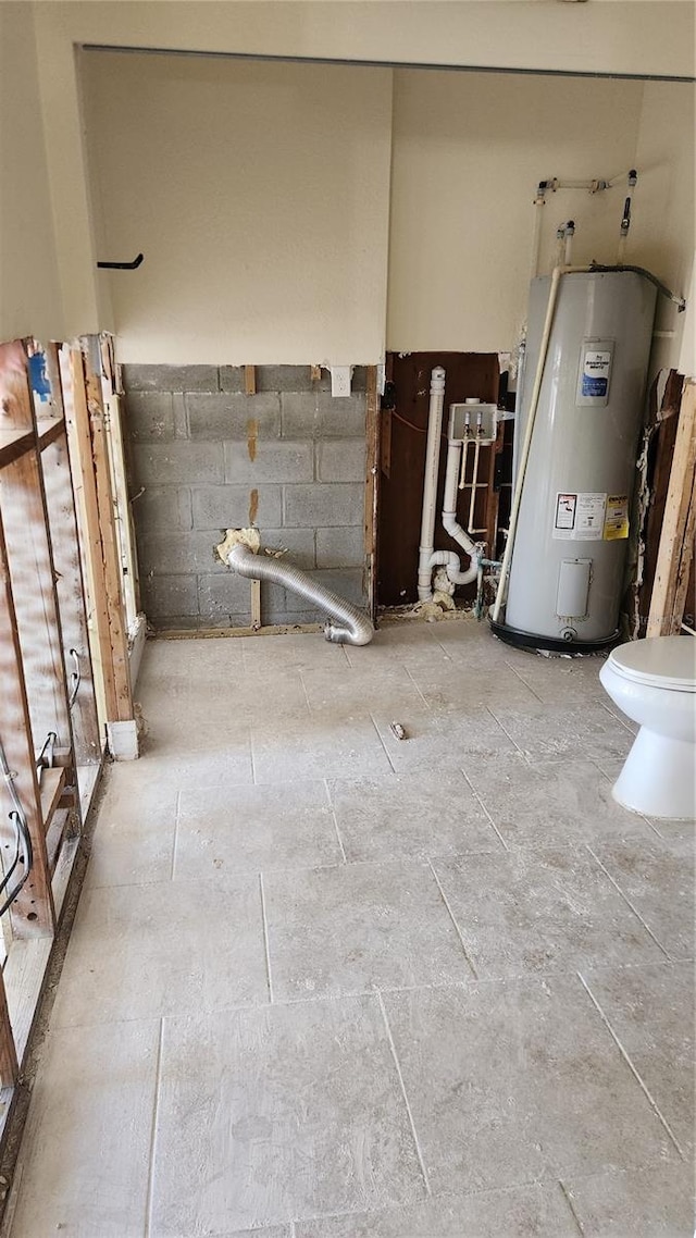 bathroom featuring electric water heater