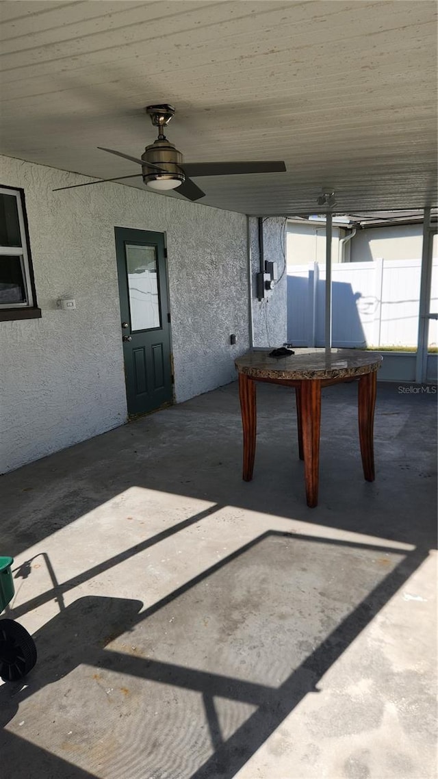 view of patio with ceiling fan