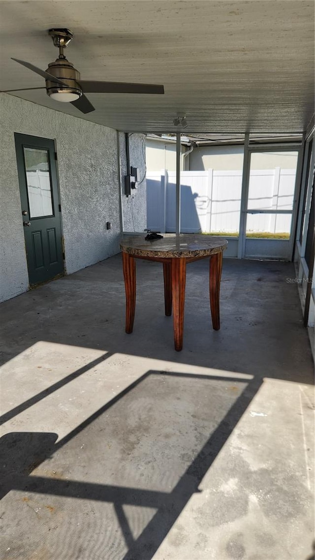 view of patio with ceiling fan