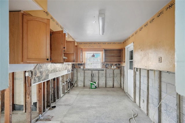 interior space with open shelves